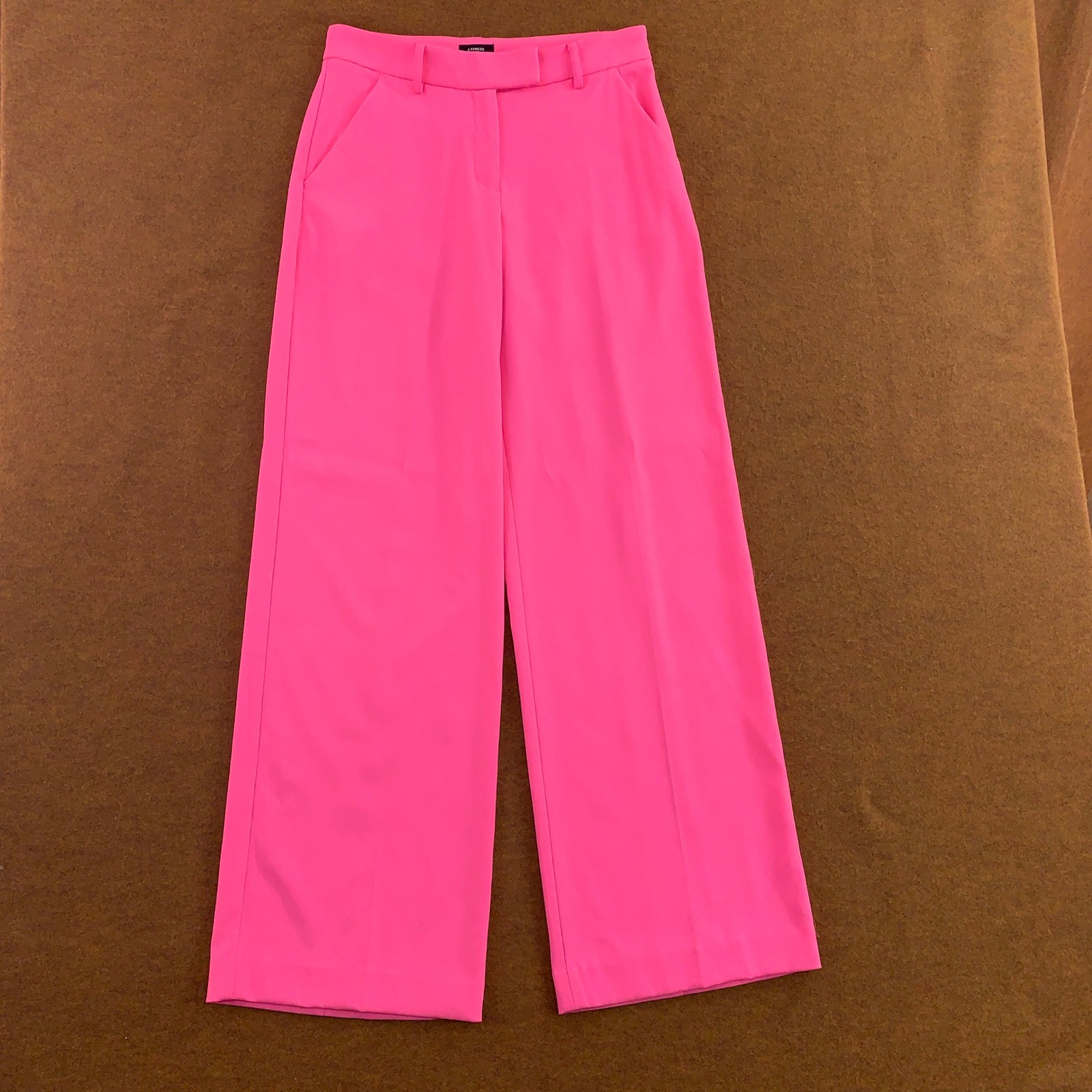 Express Womens 4r Pink Editor Relaxed Trouser Mid Rise Wide Leg Pants